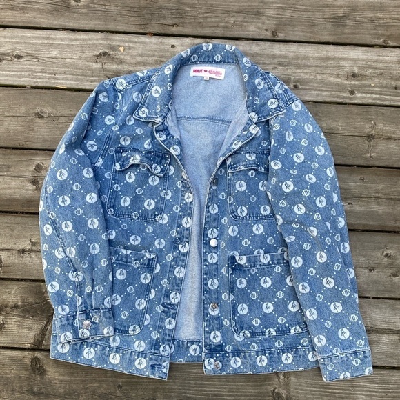 Rare Maje X Sailor Moon Bmoon Monogram Denim Jacket Size 40 - Picture 5 of 10